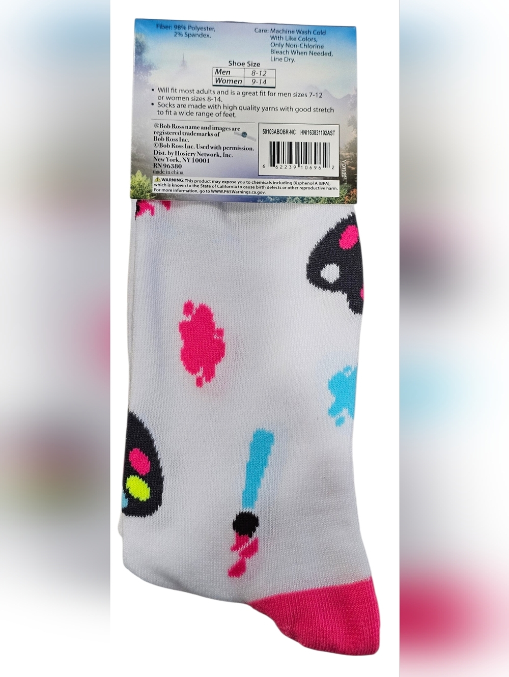 Bob Ross Graphic Crew Socks Set Of 5! New - Picture 12 of 12